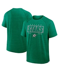 Fanatics Men's Heather Kelly Green Dallas Stars Breakaway Clutch Raglan T-Shirt