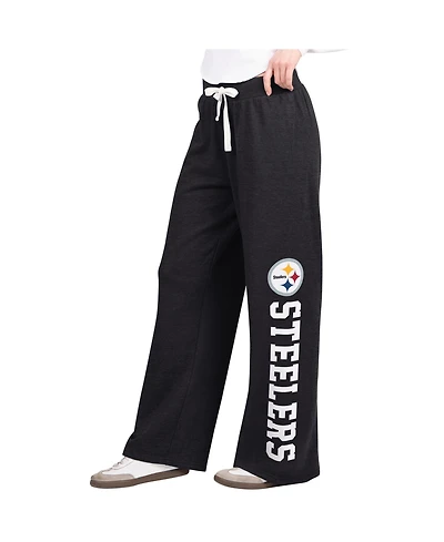 Starter Women's Black Pittsburgh Steelers Field Wide Leg Sweatpants
