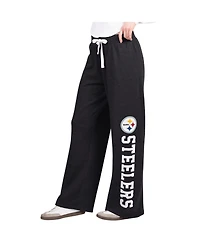 Starter Women's Black Pittsburgh Steelers Field Wide Leg Sweatpants