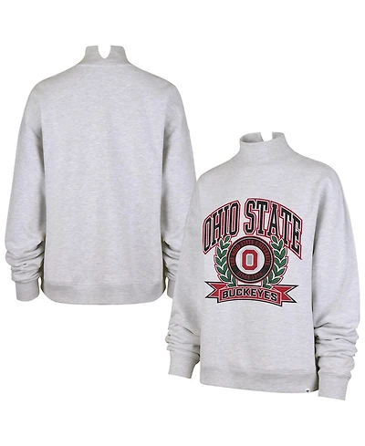 47 Brand Women's Gray Ohio State Buckeyes Laurel Arch Mock Neck Sweatshirt