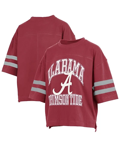 Pressbox Women's Crimson Alabama Tide Wayne Tyler Cropped T-Shirt