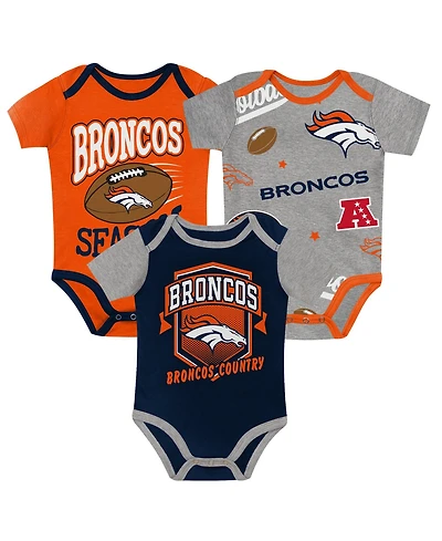 Outerstuff Baby Boys and Girls 3-Piece Denver Broncos First Round Pick Creeper