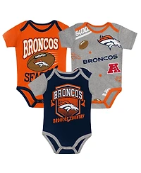 Outerstuff Baby Boys and Girls 3-Piece Denver Broncos First Round Pick Creeper