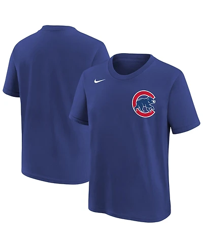 Nike Big Boys and Girls Royal Chicago Cubs Wordmark T-Shirt