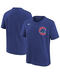 Nike Big Boys and Girls Royal Chicago Cubs Wordmark T-Shirt