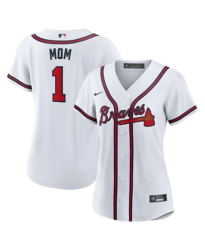Nike Women's Nike White Atlanta Braves 1 Mom Home Replica Jersey
