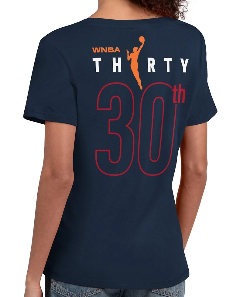 Starter Women's Navy Indiana Fever Wnba 30th Anniversary Scoop Neck T-Shirt