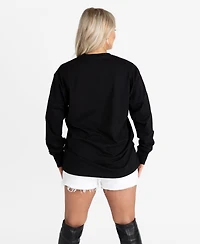 Gameday Couture Women's Black Oklahoma Sooners Oversized Everyday StarLong sleeves T-Shirt