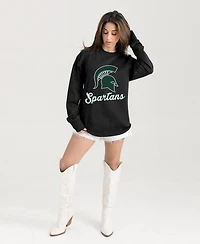 Gameday Couture Women's Black Michigan State Spartans Oversized Honor RollLong sleeves T-Shirt