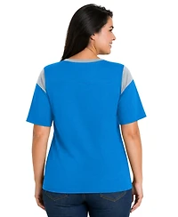 Starter Women's Blue Detroit Lions Plus Linebacker Slub T-Shirt