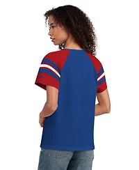 Starter Women's Royal New York Giants Game On Notch Neck Raglan T-Shirt