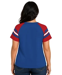 Starter Women's Royal Buffalo Bills Plus Throwback Game On Notch Neck Raglan T-Shirt