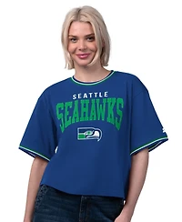 Starter Women's Royal Seattle Seahawks Ace Cropped T-Shirt