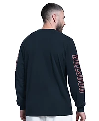 Starter Men's Navy Houston Texans Clutch Hit Ii Long-Sleeve T-Shirt