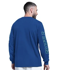 Starter Men's Royal Seattle Seahawks Clutch Hit Ii Logo Long-Sleeve T-Shirt