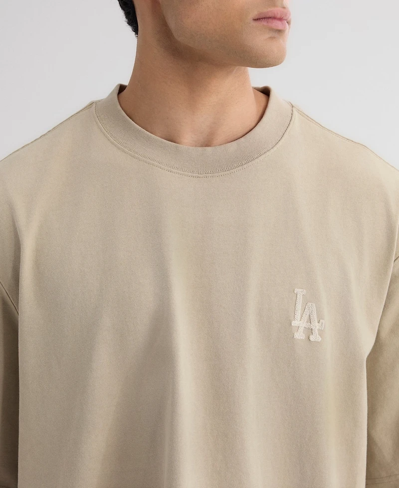Fanatics Men's Sepia Tint Los Angeles Dodgers Iconic Heavyweight T-Shirt