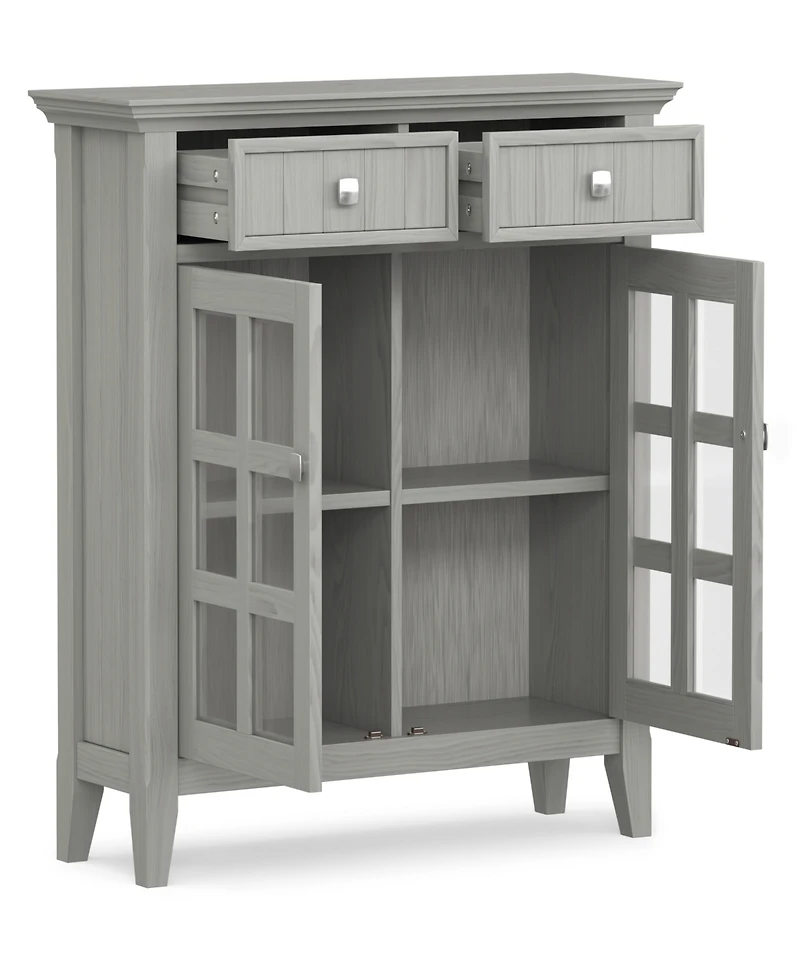 Simpli Home Acadian 36" Solid Wood Entryway Storage Cabinet