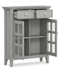 Simpli Home Acadian 36" Solid Wood Entryway Storage Cabinet