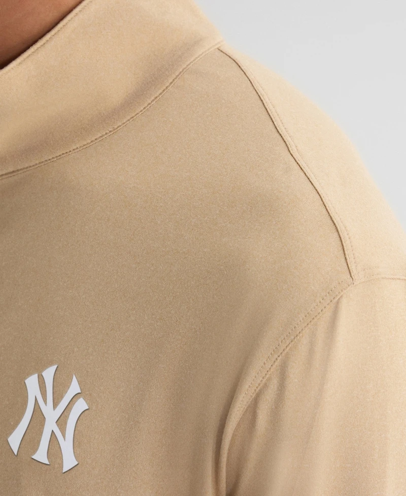 Fanatics Men's Khaki New York Yankees Clutch Quarter-Zip Pullover Sweatshirt