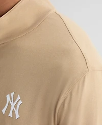 Fanatics Men's Khaki New York Yankees Clutch Quarter-Zip Pullover Sweatshirt