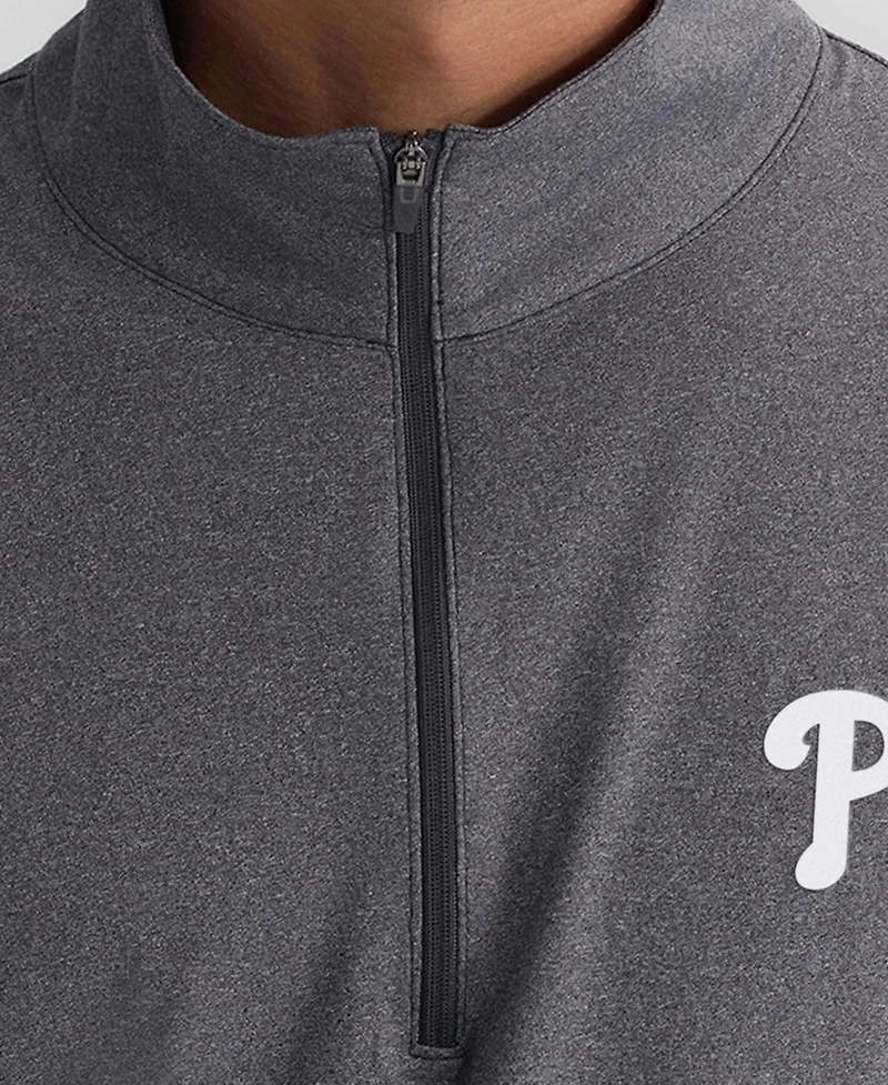 Fanatics Men's Charcoal Philadelphia Phillies Clutch Quarter-Zip Pullover Sweatshirt