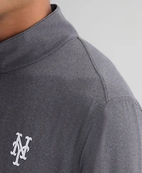 Fanatics Men's Charcoal New York Mets Clutch Quarter-Zip Pullover Sweatshirt