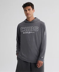 Fanatics Men's Charcoal Chicago Cubs ClutchLong sleeves Hooded T-Shirt
