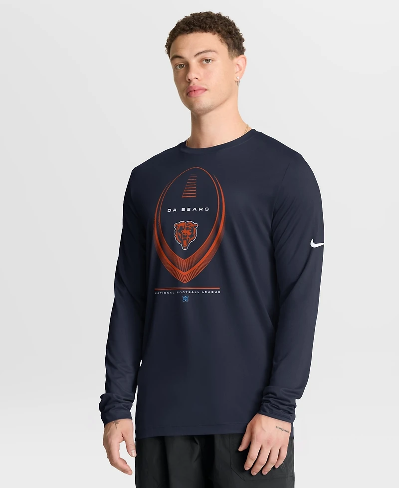 Nike Men's Navy Chicago Bears Legend Icon Dri-FITLong sleeves T-Shirt