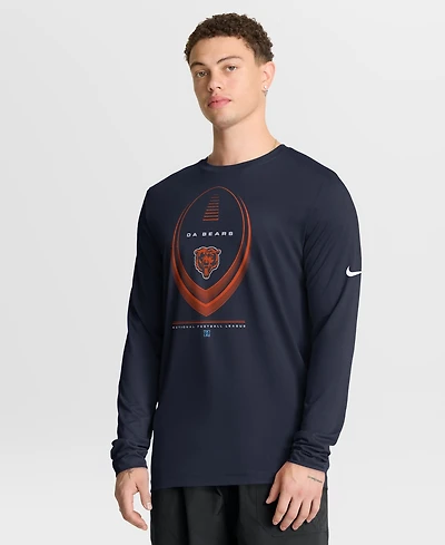 Nike Men's Navy Chicago Bears Legend Icon Dri-FITLong sleeves T-Shirt