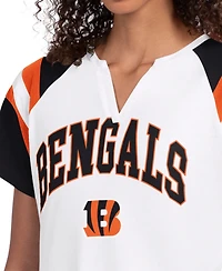 Starter Women's White Cincinnati Bengals Game On Notch Neck T-Shirt