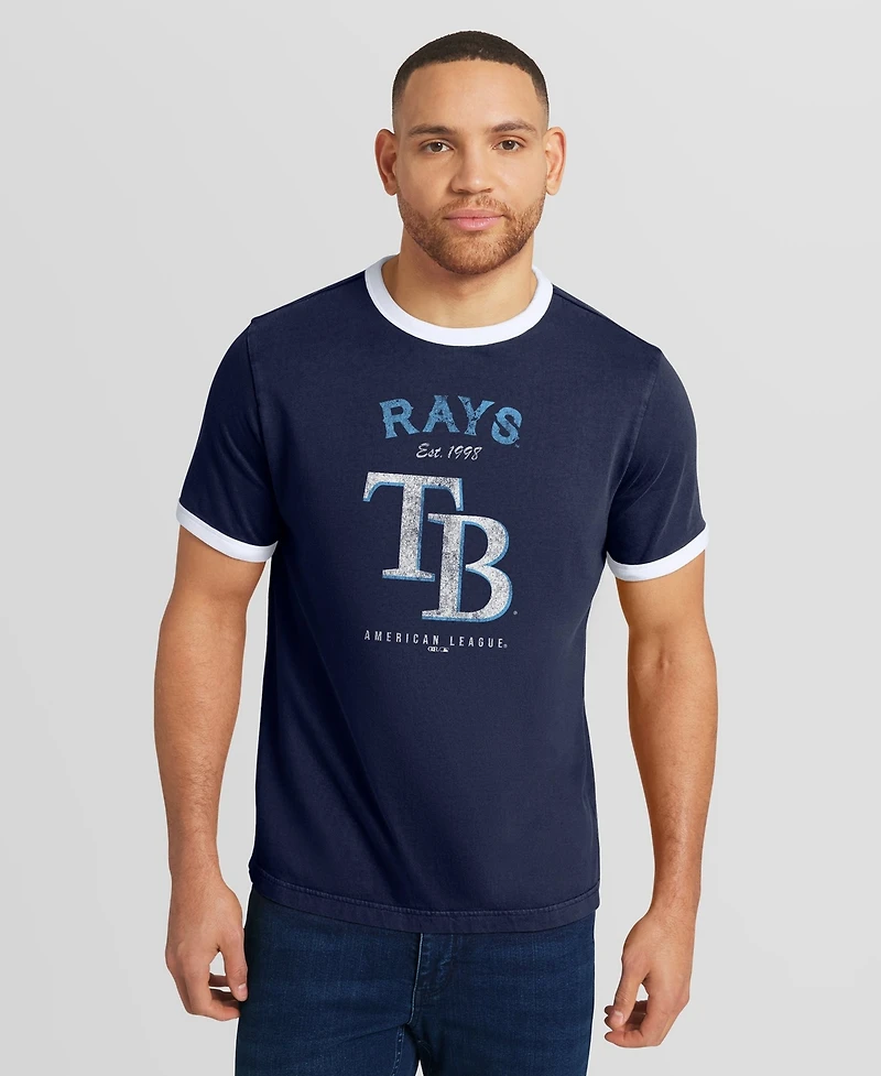 Darius Rucker Collection By Fanatics Men's Navy Tampa Bay Rays Washed Ringer T-Shirt