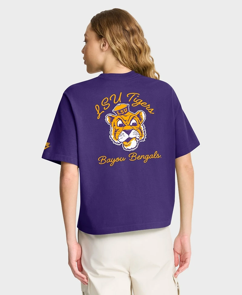 Nike Women's Purple Lsu Tigers Legacy Pocket Boxy T-Shirt