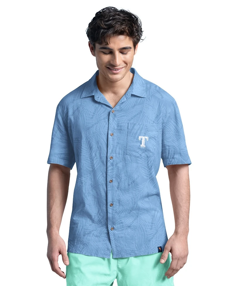Margaritaville Men's Blue Texas Rangers Linen Party Button-Up Shirt