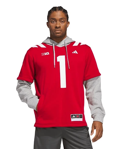 Adidas Men's 1 Scarlet Nebraska Huskers Home Hoodie