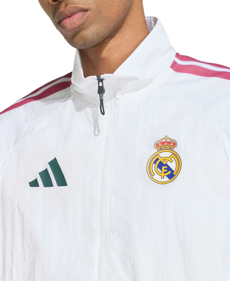 Adidas Men's White Real Madrid 2026 Full-Zip Anthem Jacket