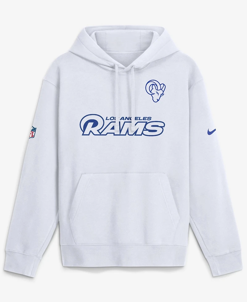 Nike Men's Los Angeles Rams Fearsome White End Drive Fleece Hoodie