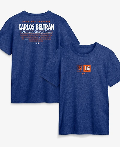Nike Men's Carlos Beltran Royal New York Mets 2026 Hall of Fame Stats Name Number T-Shirt