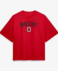 Nike Women's Scarlet Ohio State Buckeyes Arch Logo Boxy T-Shirt