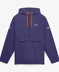 Nike Men's Purple Baltimore Ravens Sideline Broken Rules Alternate Anorak Half-Zip Hoodie