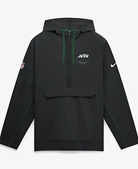 Nike Men's Black New York Jets Sideline Logo Glory Anorak Half-Zip Hoodie