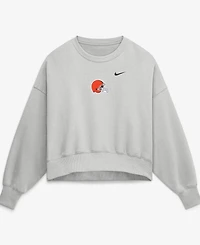 Nike Women's Gray Cleveland Browns Oversized Primetime Phoenix Fleece Sweatshirt