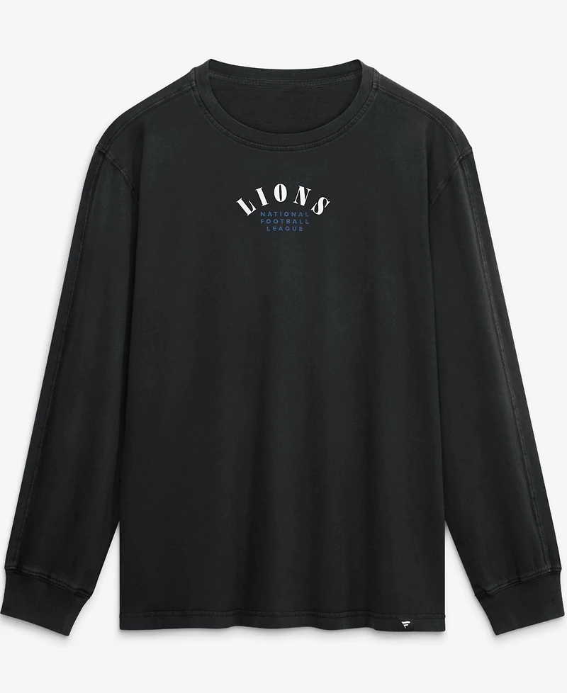 Fanatics Men's Black Detroit Lions Relaxed Fullback DriveLong sleeves Fashion Top