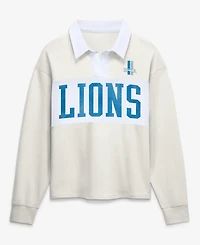 Fanatics Women's Cream Detroit Lions Heritage Play Action RugbyLong sleeves Polo Shirt