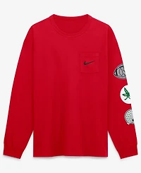 Nike Men's Scarlet Ohio State Buckeyes AcademicLong sleeves Pocket T-Shirt