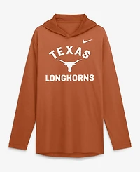Nike Men's Texas Orange Longhorns Primetime Arch Tri-Blend Dri-FITLong sleeves Hooded T-Shirt
