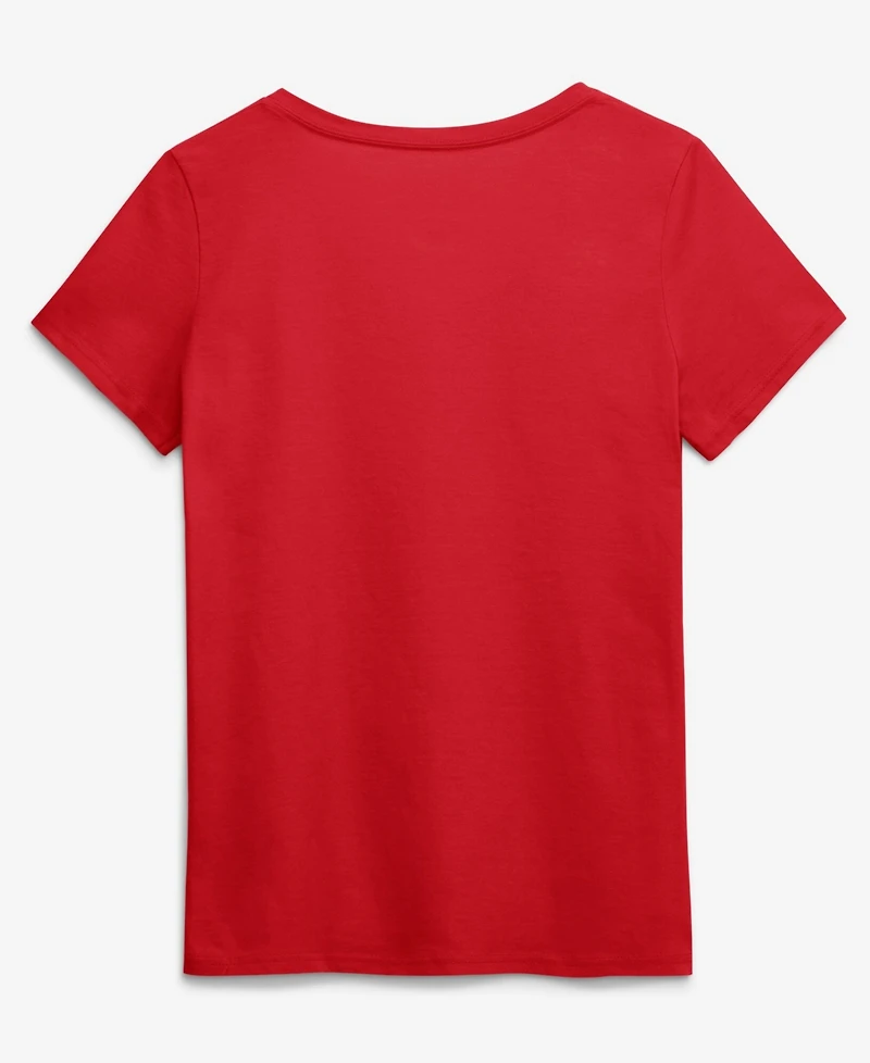 Logo Athletic Women's Red Kansas City Chiefs Primary V-Neck T-Shirt