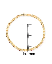 Macy's Simulated Ruby and Cubic Zirconia Bezel Heart Laydown Bracelet