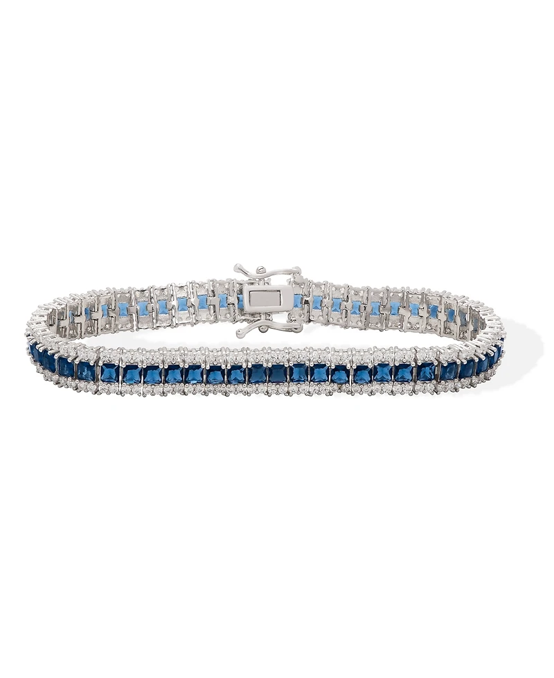 Macy's Simulated Sapphire and Cubic Zirconia Laydown Bracelet