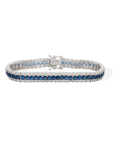 Macy's Simulated Sapphire and Cubic Zirconia Laydown Bracelet