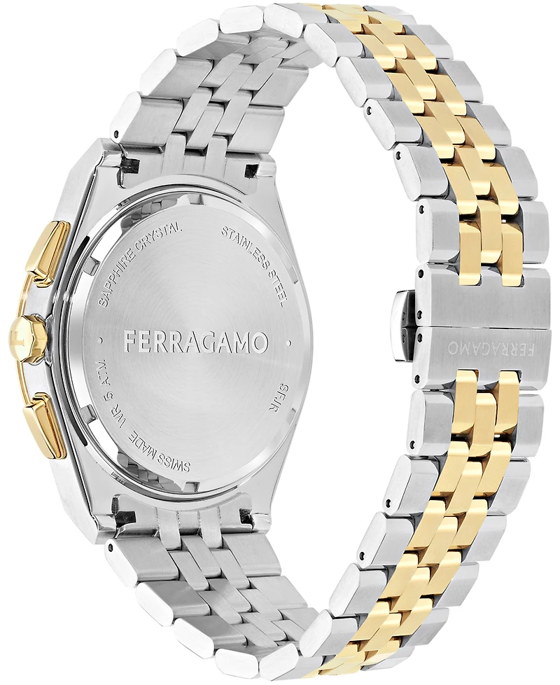 Ferragamo Men's Two-Tone Stainless Steel Chronograph Bracelet Watch 42mm